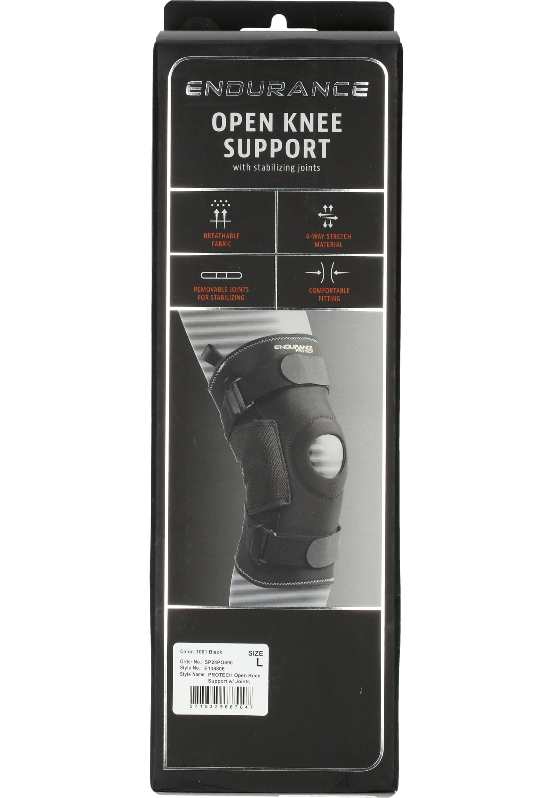 ENDURANCE PROTECH OPEN KNEE SUPPORT W/ JOINTS