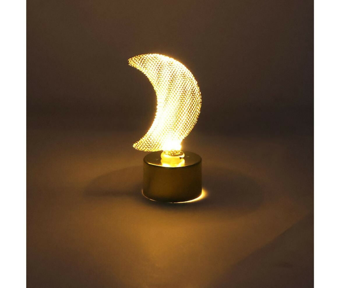 LED Table Decoration | Crescent Moon | 8.5x3.5 | Gold
