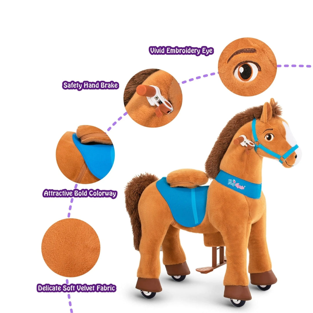 Ponycycle Riding Light Brown Horse - 3-4 Years