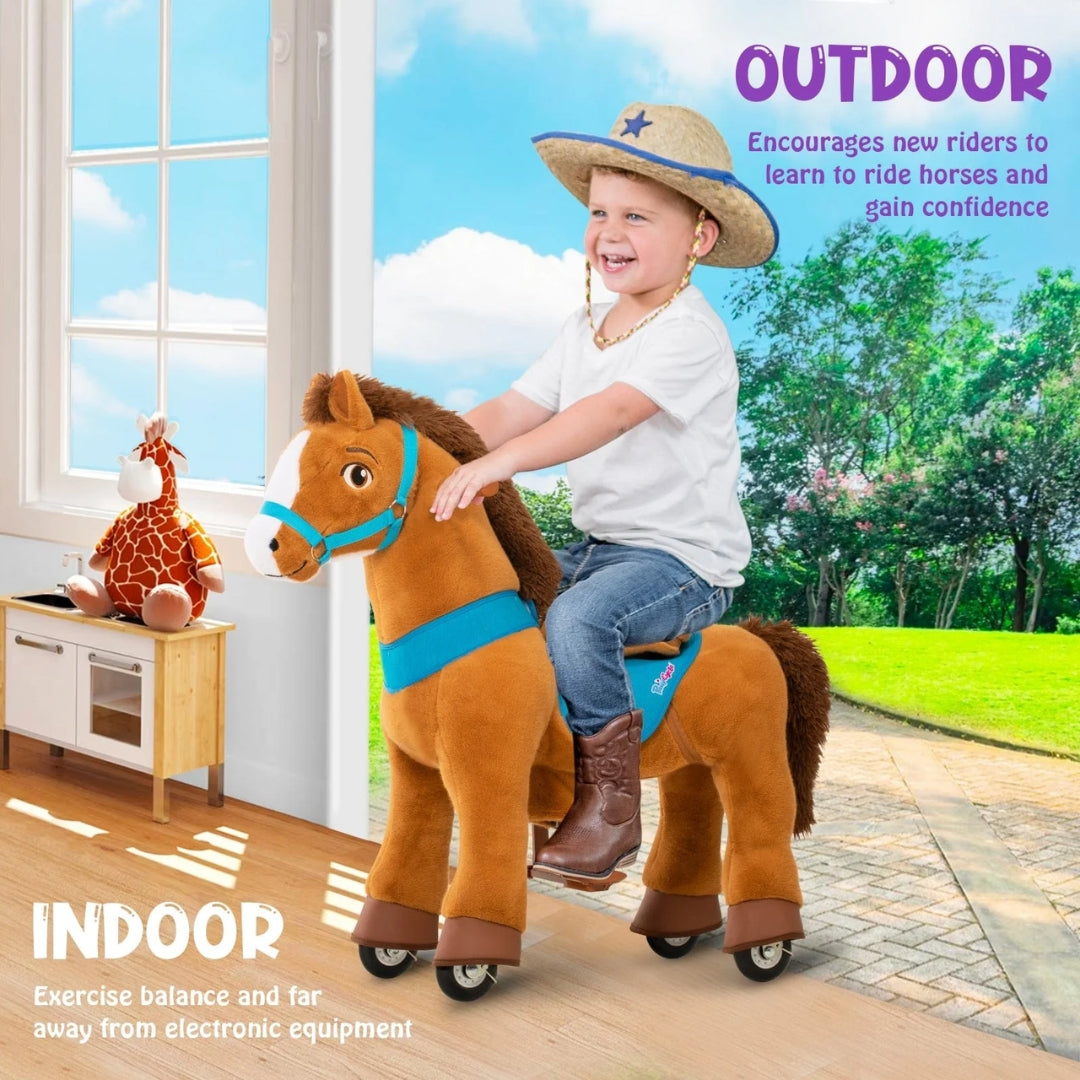 Ponycycle Riding Light Brown Horse - 3-4 Years