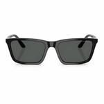 Black square sunglasses with dark gray lenses, shown from the front on a white background.