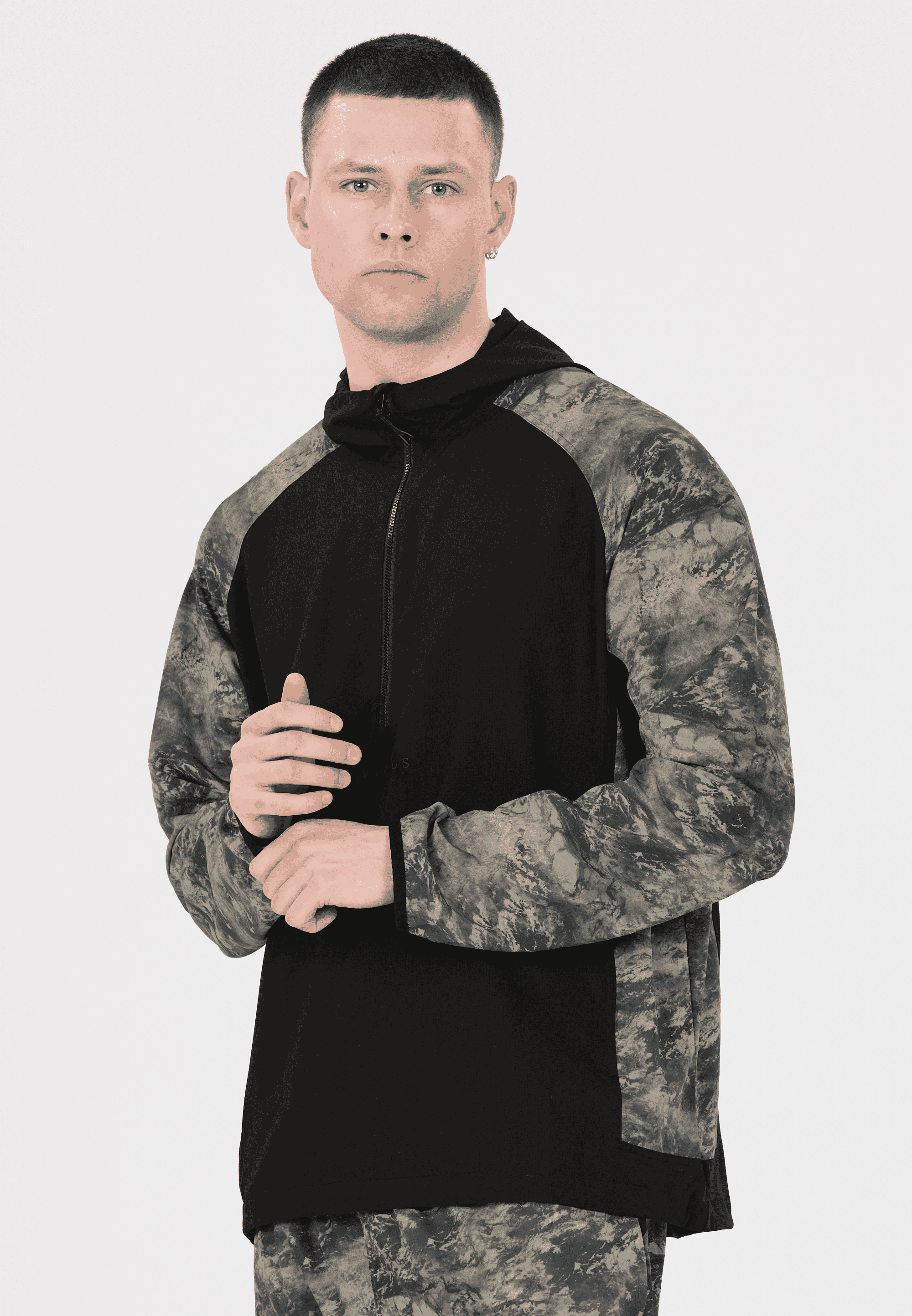 VIRTUS DEAGLAN M PRINTED HALF ZIP JACKET
