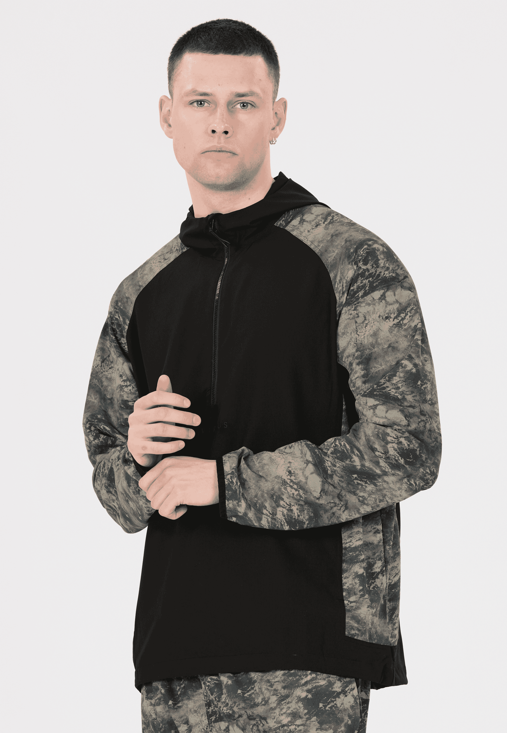 VIRTUS DEAGLAN M PRINTED HALF ZIP JACKET