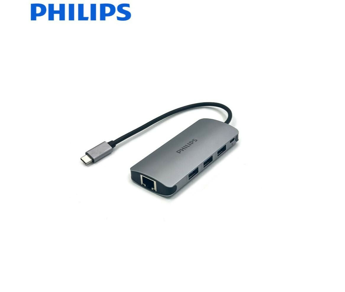 USB Converter | USB-C - Ethernet RJ45+3x USB 3.0+Micro B | Philips