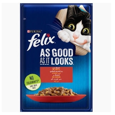 FELIX As Good As it Looks with Beef in Jelly Wet Cat Food 85g