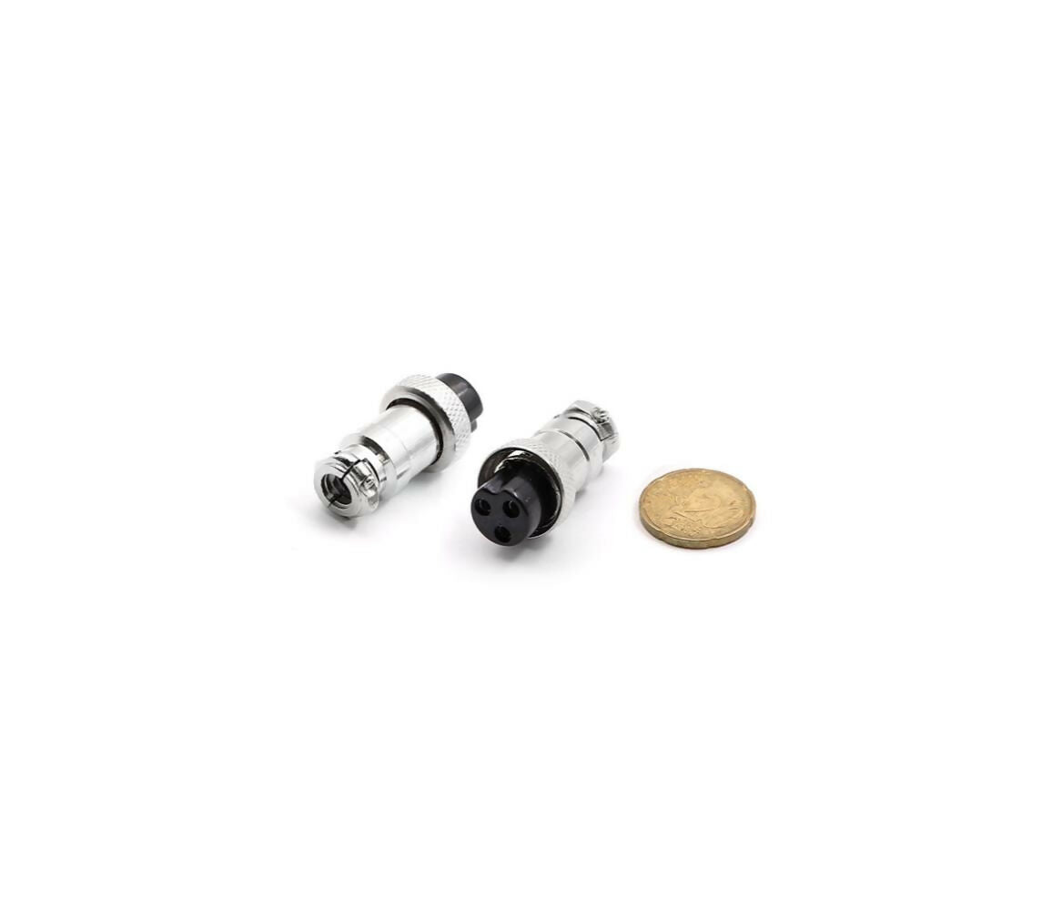 Circular Plug | Aviation Connector 3-Pin Female 16mm | Chassis Mount