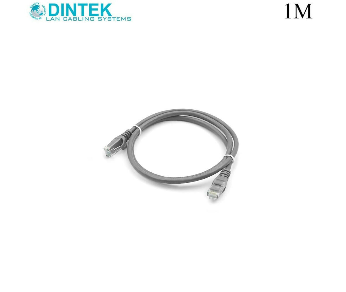 Patch Cord | CAT6 | UTP | 1M | Gray | Dintek