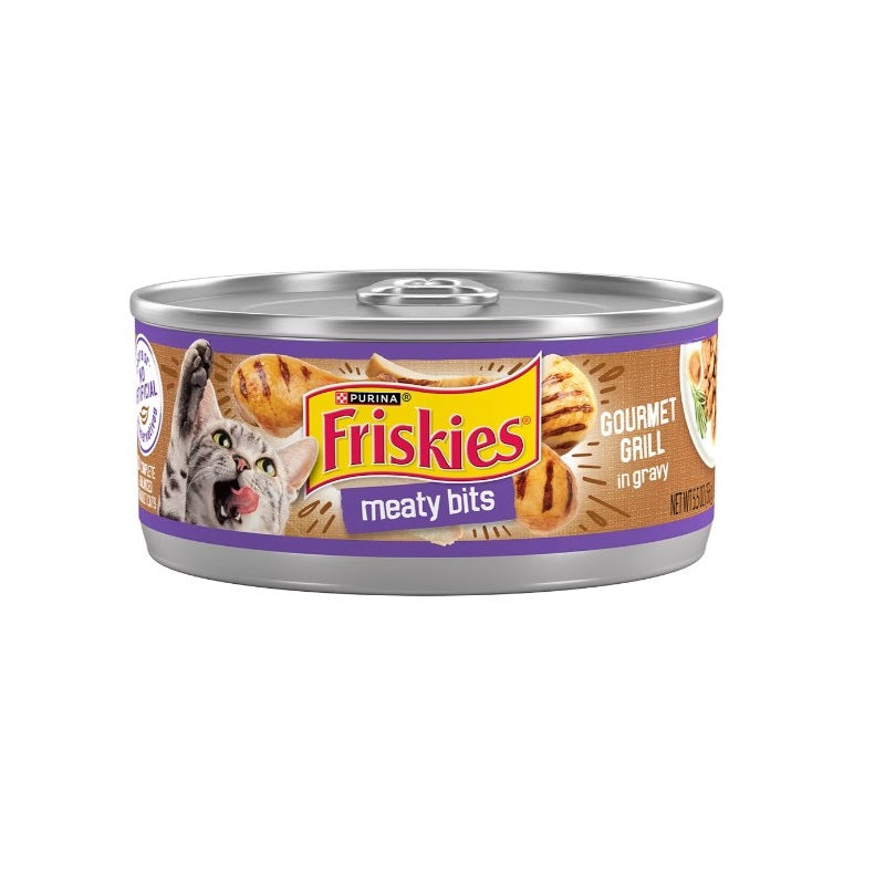 Friskies Meaty Bits Gourmet Grill in Gravy Cat Can Wet Food 156g