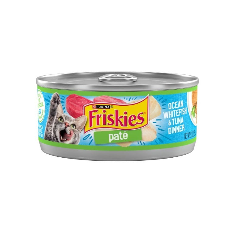 Friskies Pate Ocean Whitefish & Tuna Dinner Cat Can Wet Food 156g