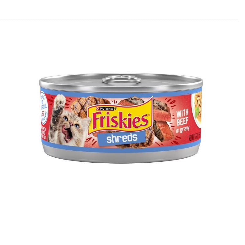 Friskies Shreds With Beef In Gravy Cat Can Wet Food 156g
