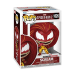 Funko Pop! Marvelverse Scream (Spider-Man 2 #1026) in its original window box packaging, featuring the character with his signature red hair and yellow suit.