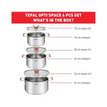 Tefal OPTI'SPACE SET 6 pcs INOX