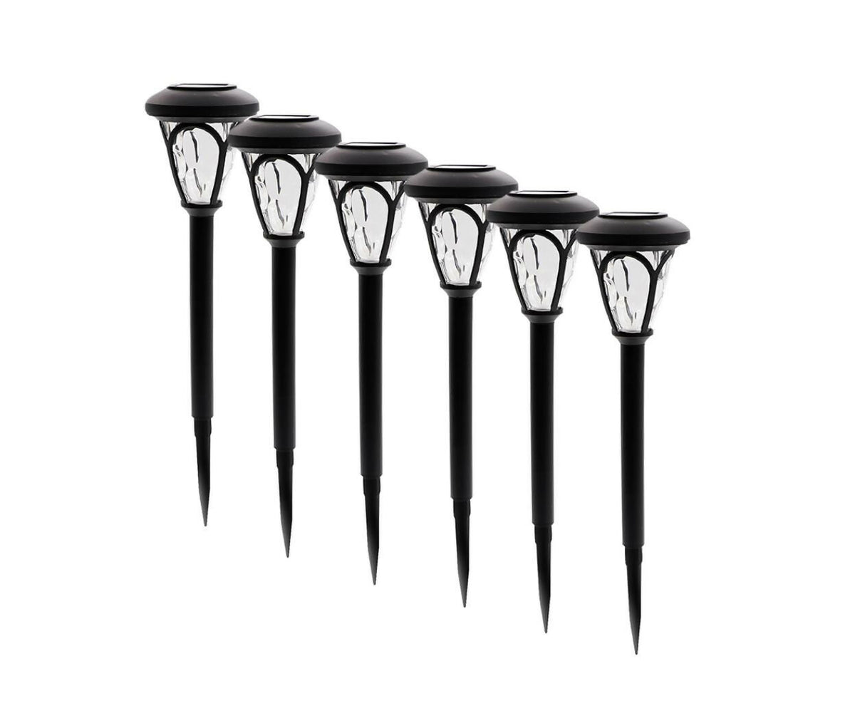 Exterior LED Light Set | Solar Powered Built-in Battery | Spike Moonrays Payton | Warm White | 6pcs