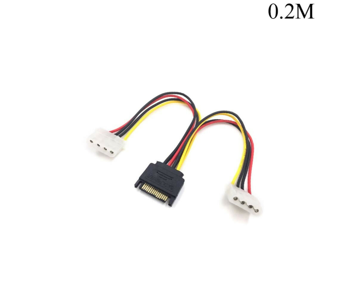 Data Cable | SATA Male 15-Pin - 2x IDE Molex Female | 0.10M