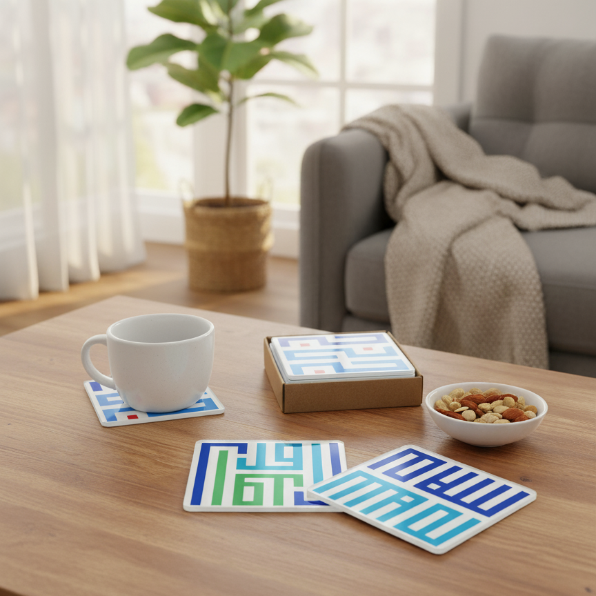 Amal, Hob, Salam - Set of 6 Coasters