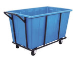 Plastic Laundry Cart Wheeled Trolley 360° Rotating Silent Wheels Blue
