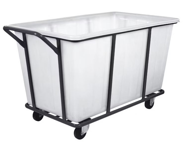 Plastic Laundry Cart Wheeled Trolley 360° Rotating Silent Wheels Blue