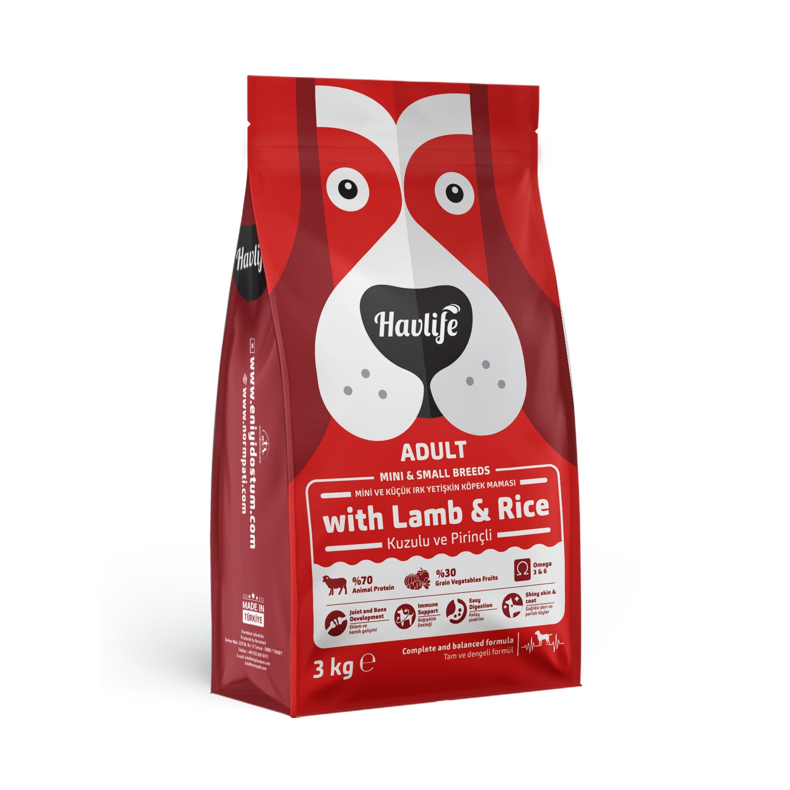 HAVLIFE MEDIUM AND LARGE ADULT DOG FOOD WITH LAMB 3KG