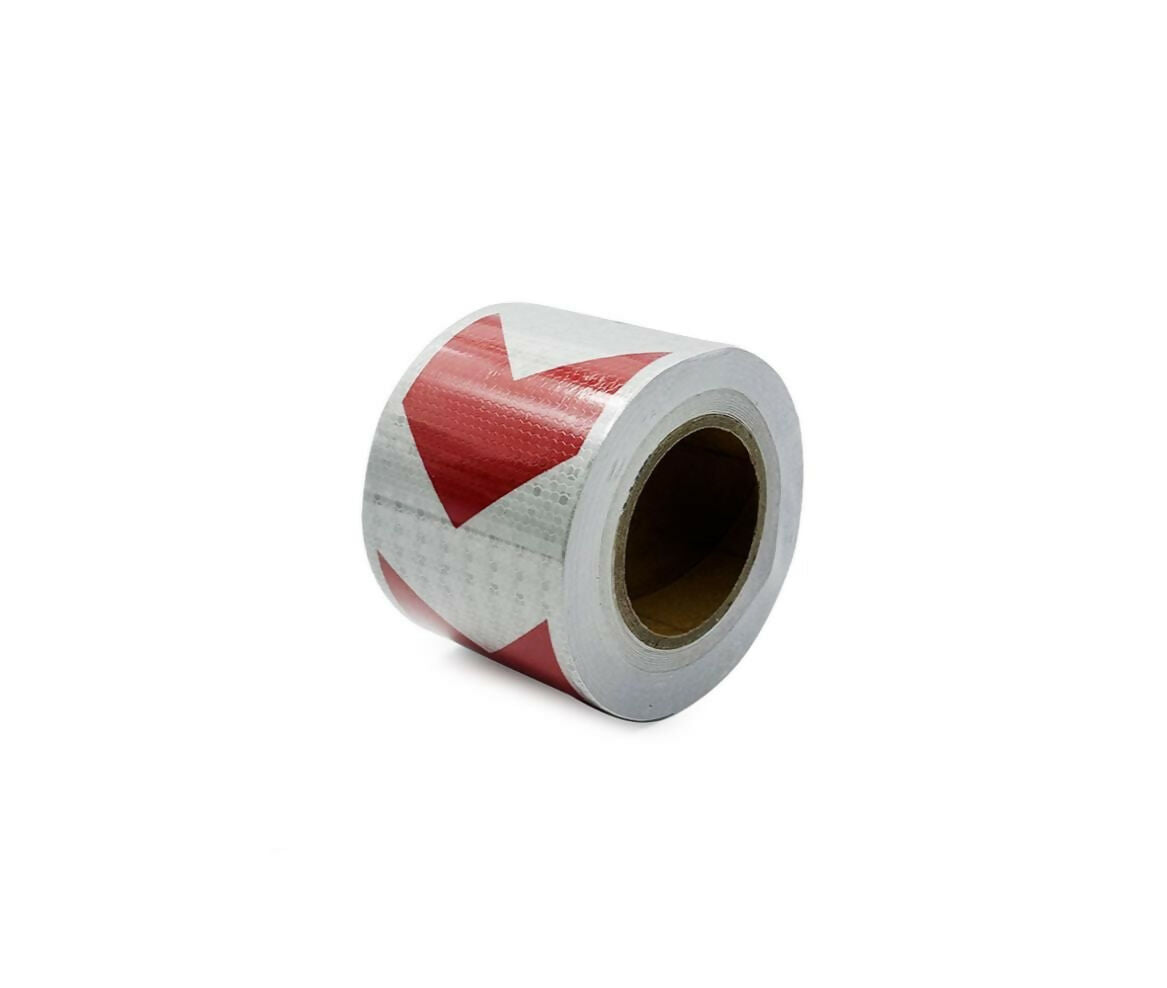 Tape Reflective | 100mmx25M | Waterproof | White-Red Arrow