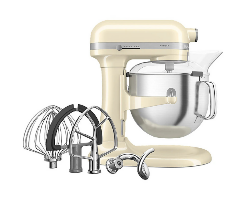 KitchenAid 6.6 L Bowl Lift Stand Mixer With Stainless Steel Heads & Double Flex Edge Beater - Almond Cream