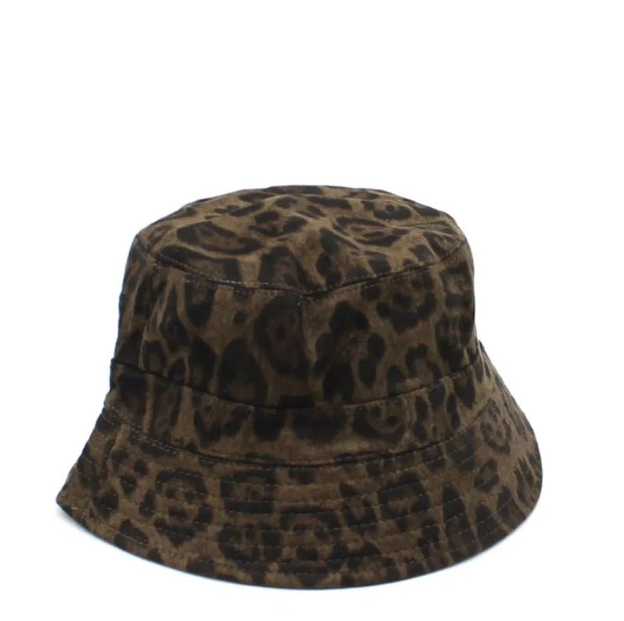 Kaki Leopard Bucket Hat