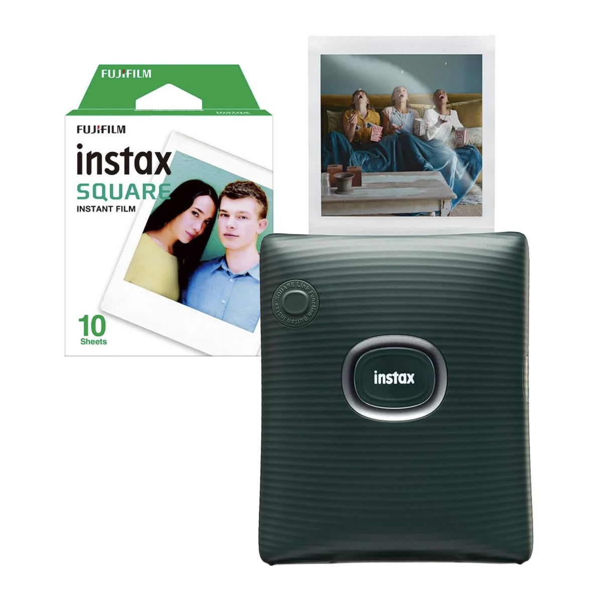 Fujifilm Smartphone printer instax SQUARE Link™ Midnight Green + Free Square Film 2 PK