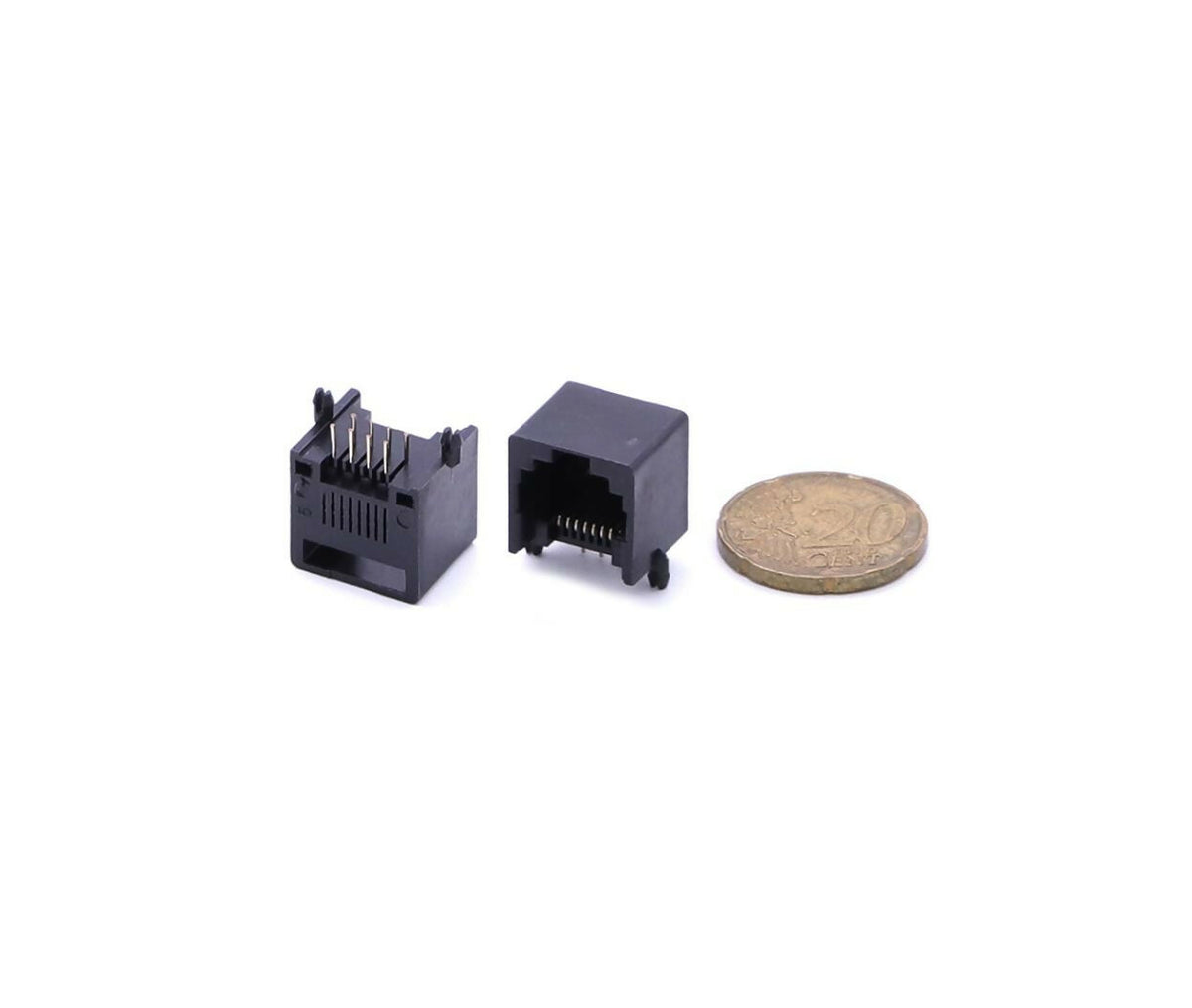 Network Plug | RJ45 Female | PCB Mount | 15mm