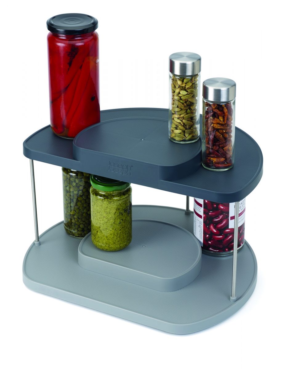 Joseph Joseph Cupboard Store 2Tier Rotation ORG Grey