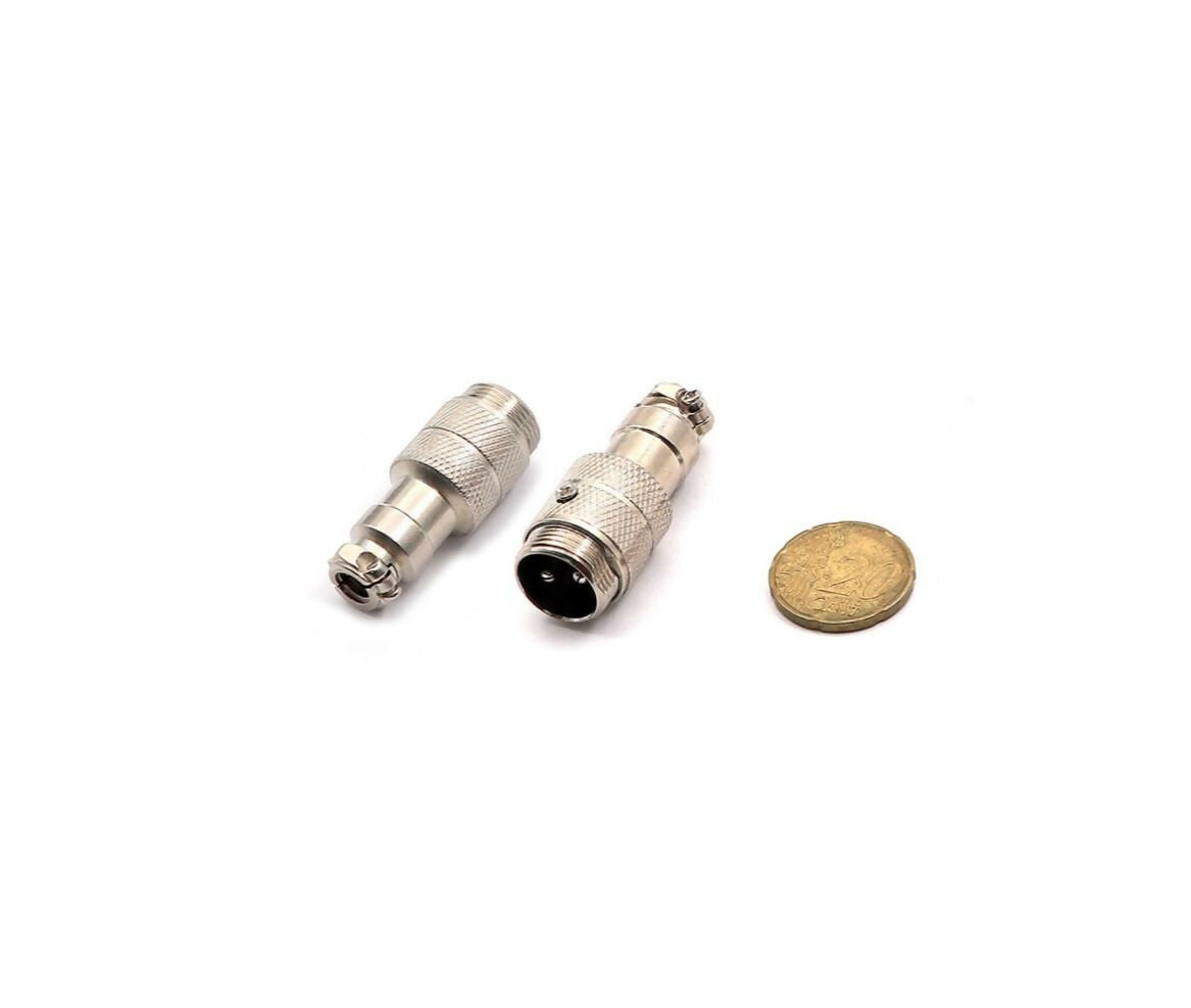 Circular Plug | Aviation Connector 2-Pin Male 16mm | Cable Mount