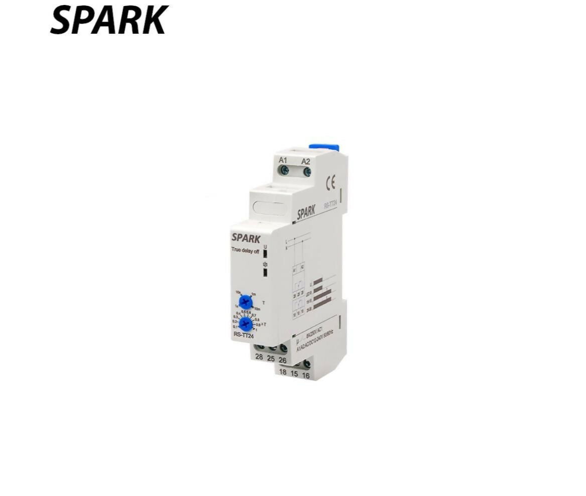 Timer Switch On | Multi-Function | Manual Din Rail | 24V AC & DC 220V AC | Off Delay | Spark