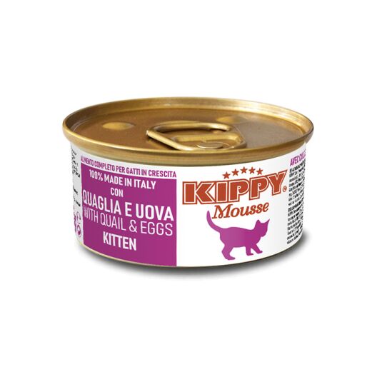 KIPPY Mousse Kitten Can Wet Food With Quail & Eggs 85g