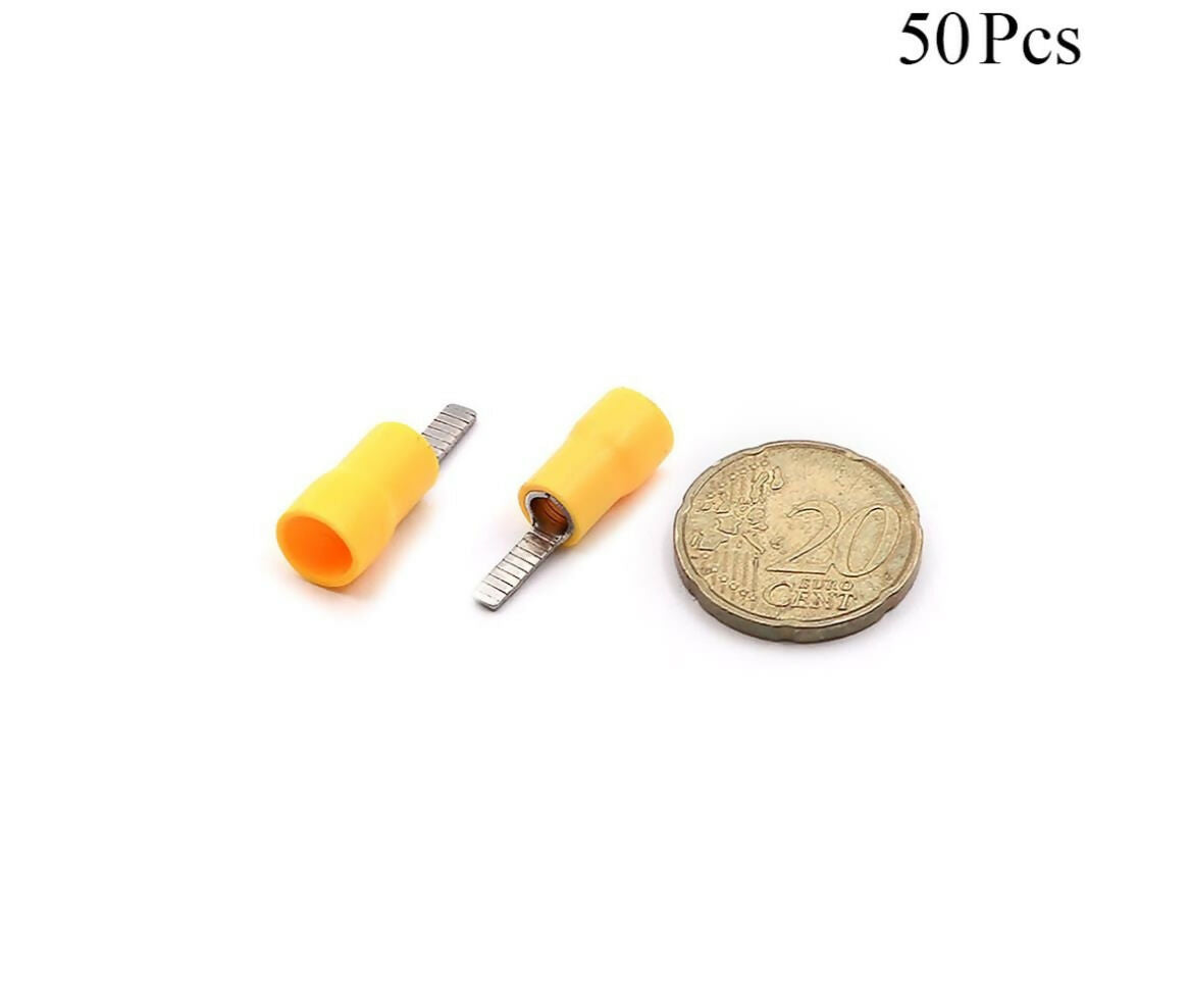 Cable Lugs Insulated | DBV5.5-10 | Flat Blade | 4-6mm | Yellow | 50pcs