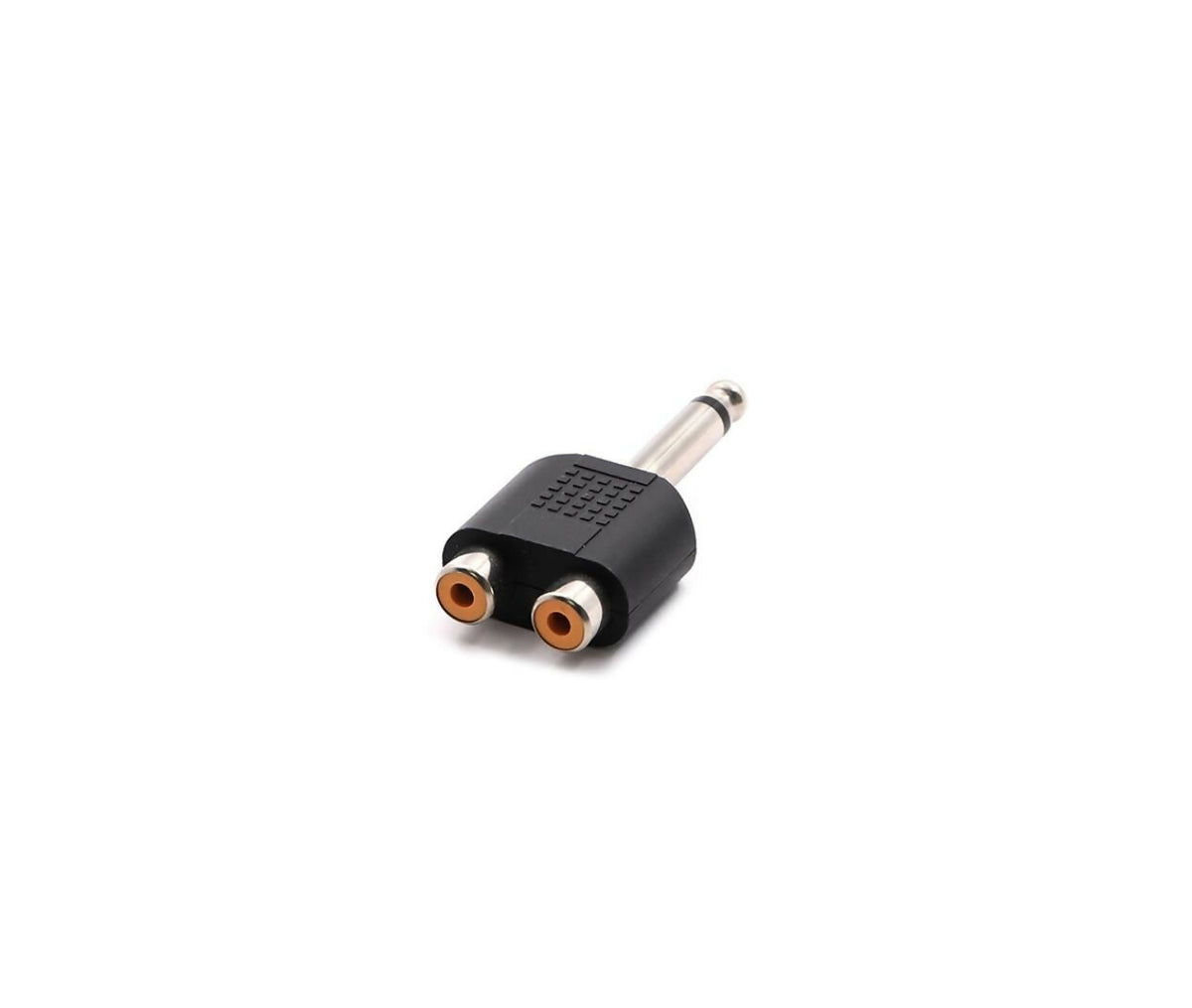 Audio Adapter | Jack Mono | Male 6.3mm - 2x RCA Female