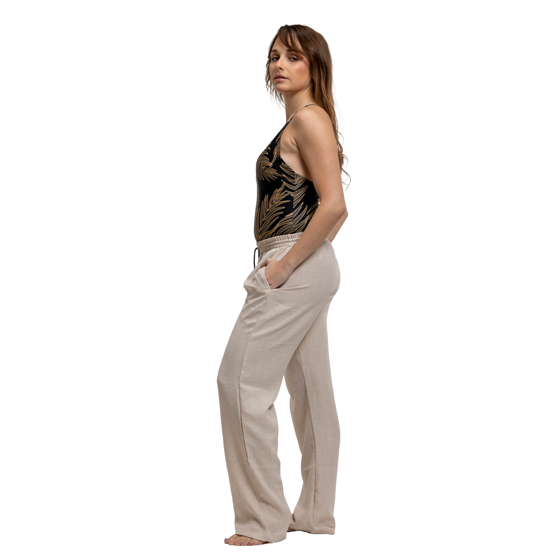 Kali Linen Pants - Beige