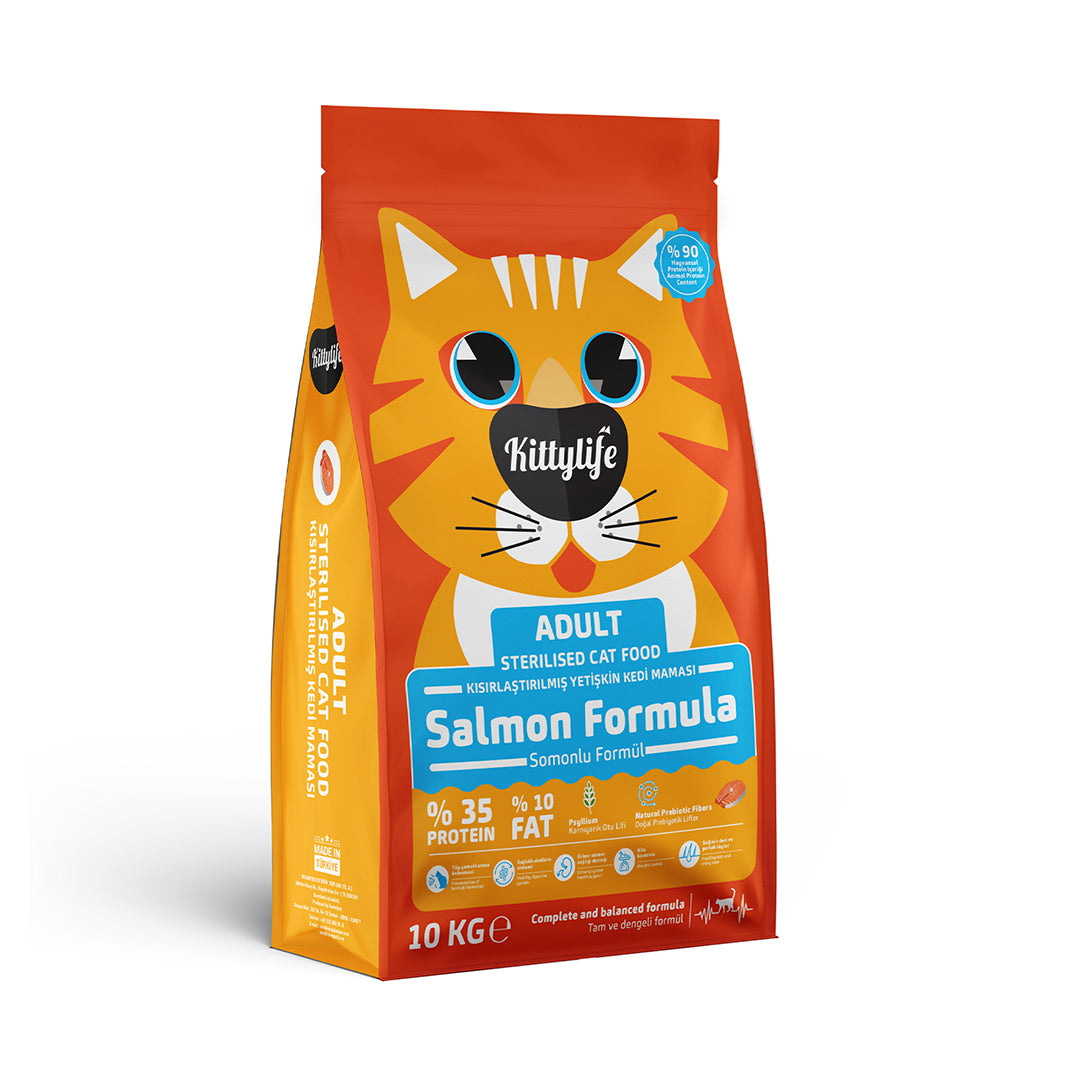 Kittylife Salmon Sterilized Adult Cat Food 10kg
