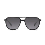 Black sunglasses with a white background