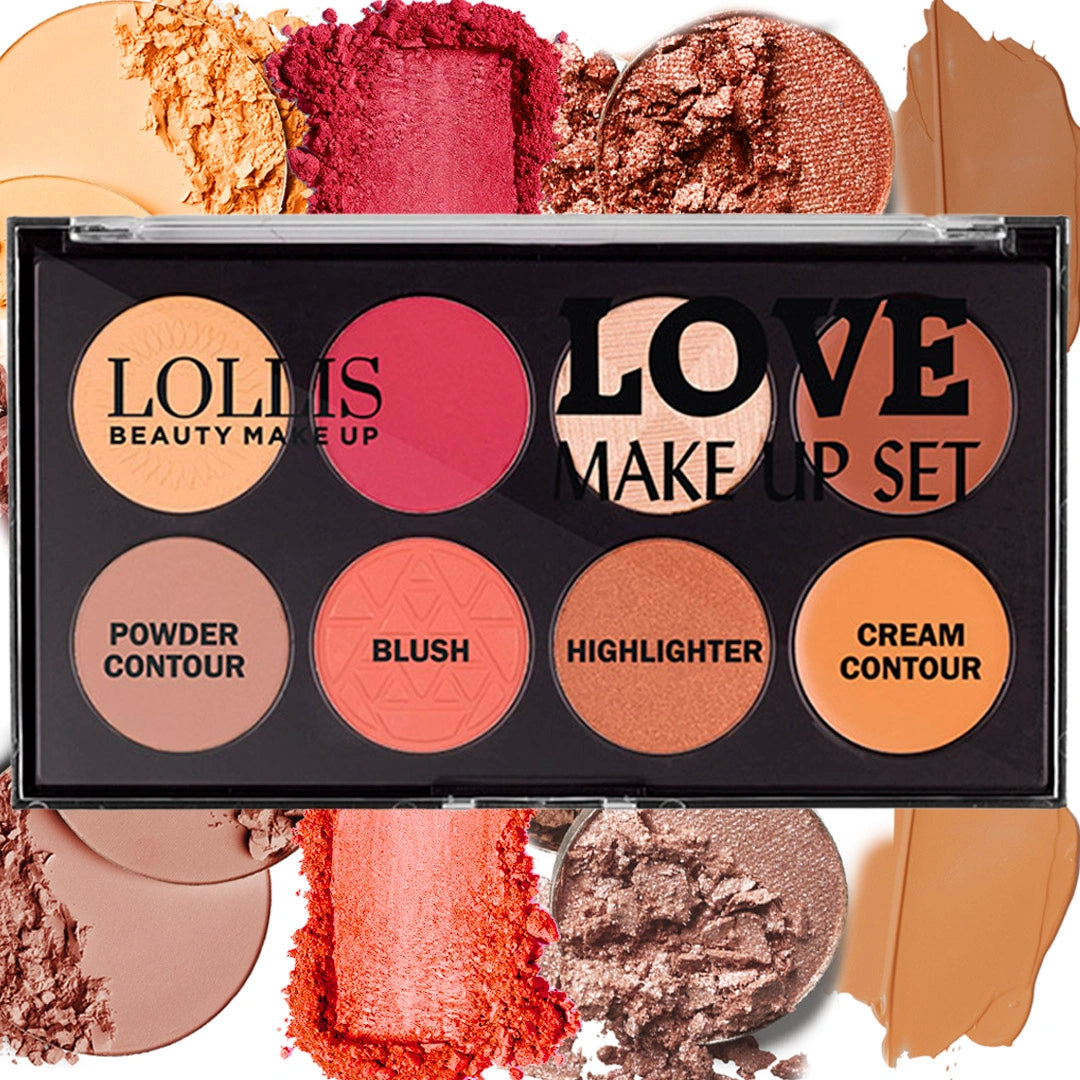 Lollis Love Make Up Set Powder Contour &amp; Blush &amp; Highlighter &amp; Cream Contour 01
