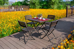 Folding square table with wooden design