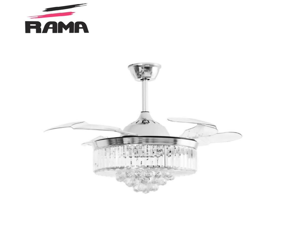 Fan Ceiling | 42" | 220V AC | 30W | Three Color LED 50W | Remote | Crystal Silver | Rama