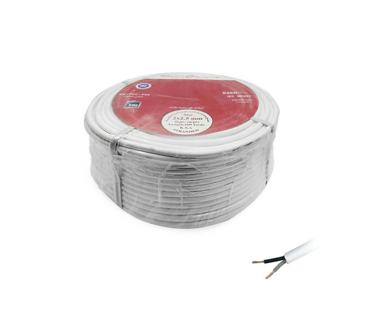 Insulated Wire Cable | 2x2.50mm | 91M | White