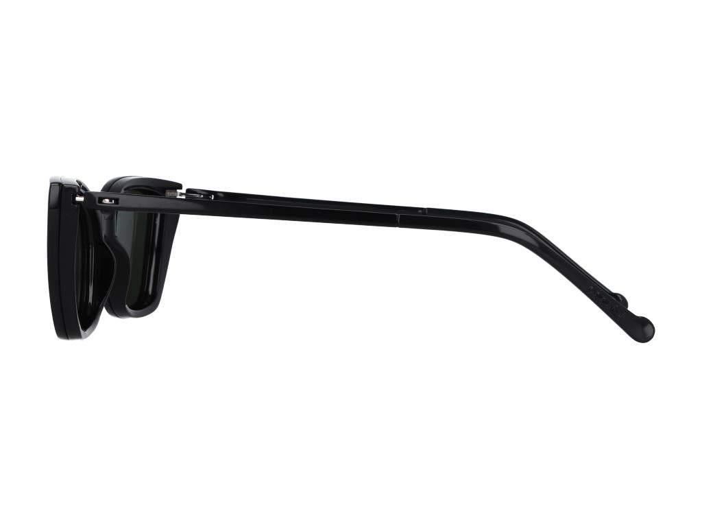 Black eyeglasses on a white background