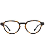 Oversized round eyeglasses with a classic tortoiseshell pattern in brown and black, shown against a plain white background.