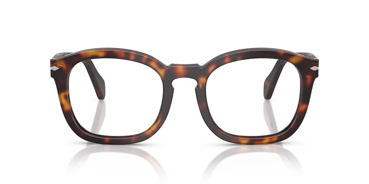 Tortoiseshell eyeglasses on a white background