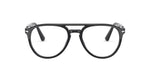 Black-framed eyeglasses on a white background