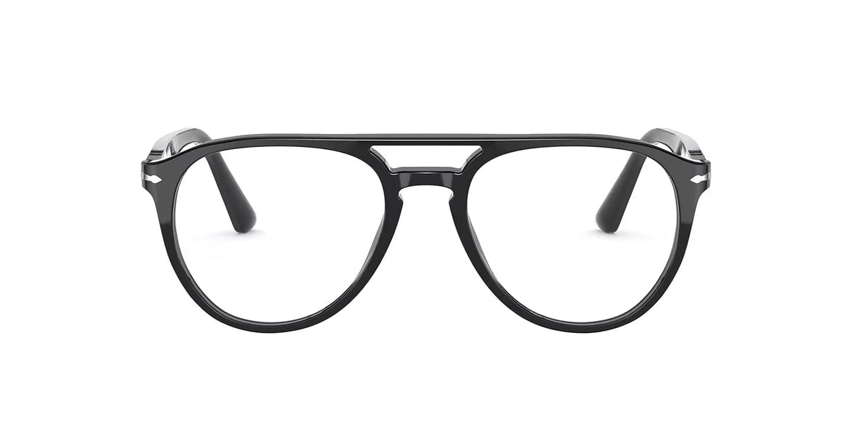 Black-framed eyeglasses on a white background
