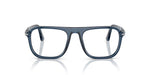 Blue Persol eyeglasses on a white background