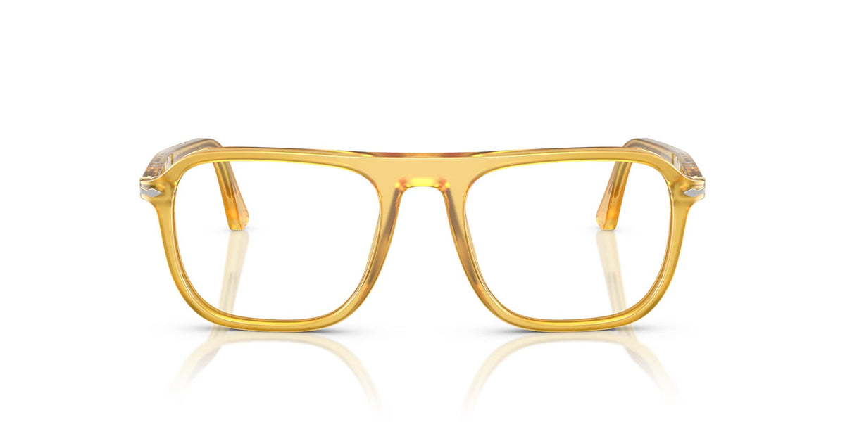 Mutard eyeglasses on a white background