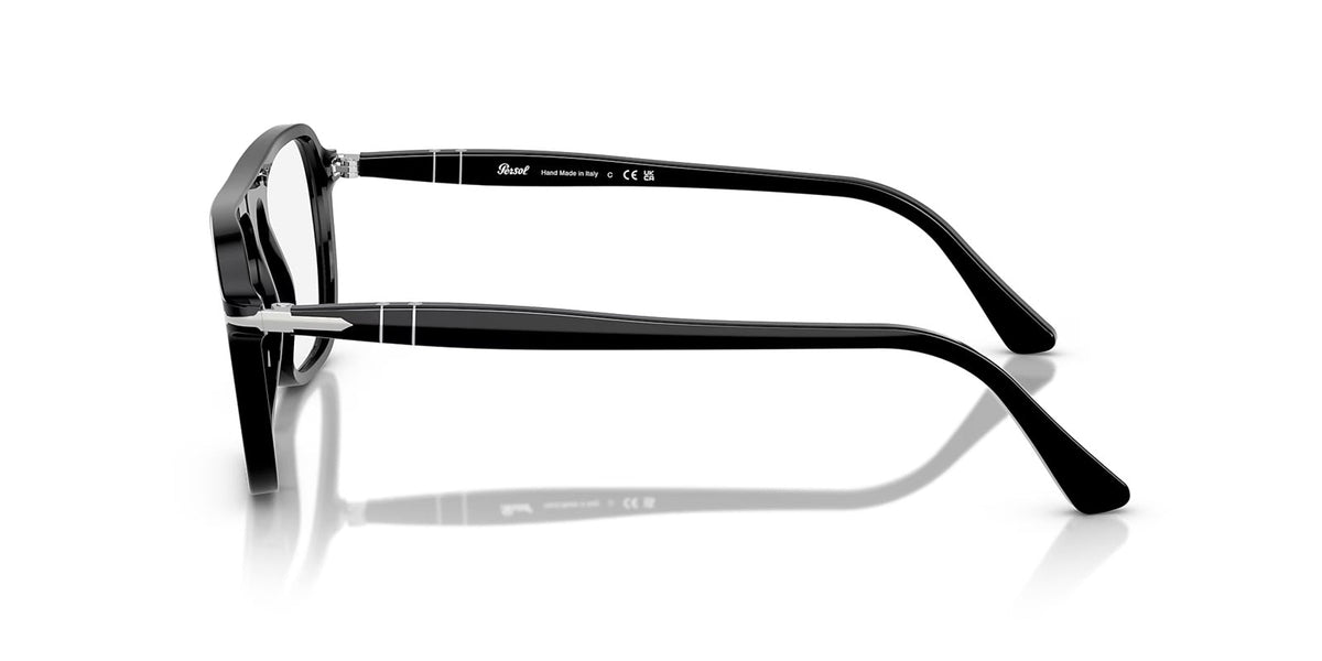 Black-framed eyeglasses on a white background