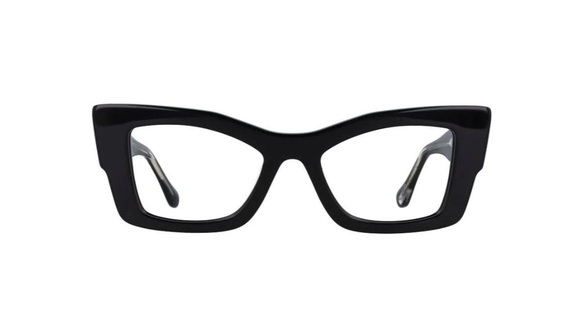Black cat-eye oversized glasses 