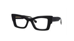Black cat-eye glasses on a white background